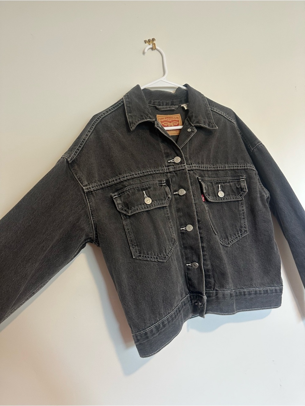 Levi's Black Washed Denim Trucker Jacket